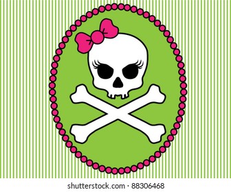 Girlie Skull And Crossbones Cameo