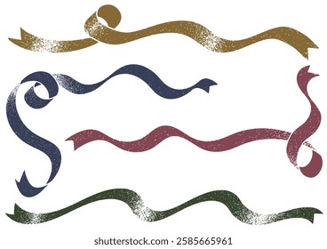 Girlish ribbon silhouette frameset. Vector data.