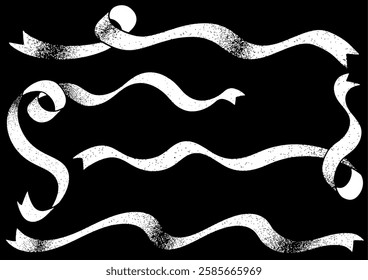 Girlish ribbon silhouette frameset. Vector data.