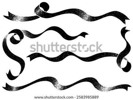 Girlish ribbon silhouette frameset. Vector data.