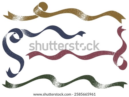 Girlish ribbon silhouette frameset. Vector data.