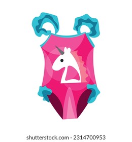 Girlish swimming suit on white background