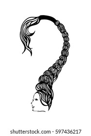 Girl-question. Vector illustration.