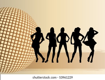 Girls. Abstract beige background