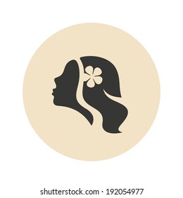 Girl's abstract silhouette for any beauty and fashion design