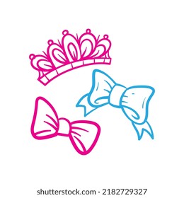 Girls' accessories. Vector illustration in doodle style.