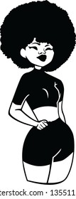 girls with afro vector black