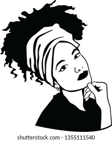 girls with afro vector black