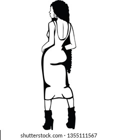 girls with afro vector black