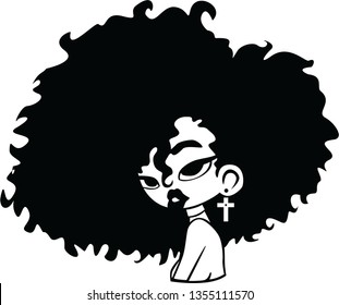 girls with afro vector black