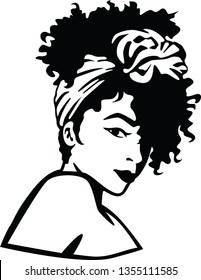 girls with afro vector black