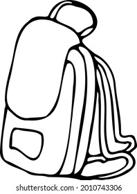 Logo de la mochila de las chicas. Ilustración vectorial dibujada a mano.