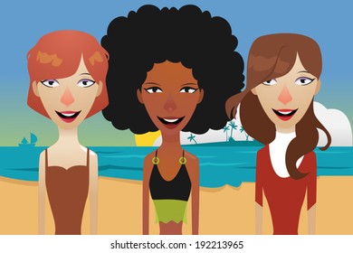 Girls at the beach