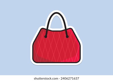 Niñas Hermosa Handbag o Purse diseño gráfico vectorial. Concepto de icono de objetos de moda de belleza. Nuevo logo del icono de diseño de pegatinas de la fiesta de las mujeres de llegada.