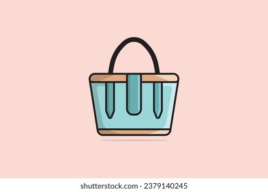 Girls Beautiful Handbag or Purse vector illustration. Beauty fashion objects icon concept. New arrival women party purse vector design. Women fashion jewelry accessories vector design.