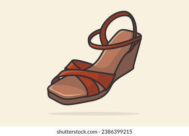 Girls Beautiful Sandal Shoe vector illustration. Beauty fashion objects icon concept. New arrival women party footwear sandal vector design.