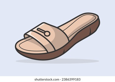 Girls Beautiful Slipper Shoe vector illustration. Beauty fashion objects icon concept. New arrival women party slipper vector design.