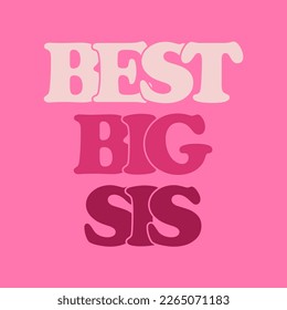 Girls Big Sis Graphic Tee - Background rose