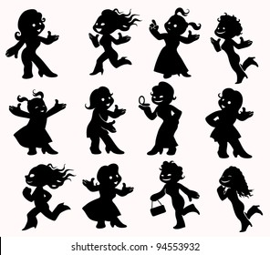 Girls in black silhouettes