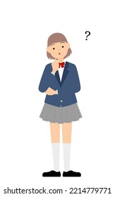 Girls, blazer uniform, Have doubts