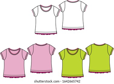 Girls Blouse Fashion Flat Template