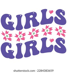 Girls - Boho Retro Style Happy Women's Day T-shirt And SVG Design. Mom Mother SVG Quotes T-shirt And SVG Design, Vector EPS Editable File, Can You Download This File.