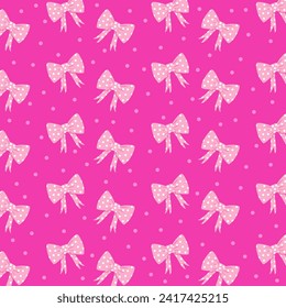 Girls bow cute pink pattern background banner design vector