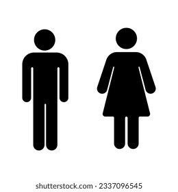 Girls and boys restroom sign icon color editable