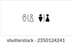 Girls and boys restroom sign. men and women restroom icon set. toilet icon sign symbol. vector illustration.