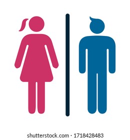 Girls and boys restroom sign. men and women restroom icon. toilet icon sign symbol. vector illustration.