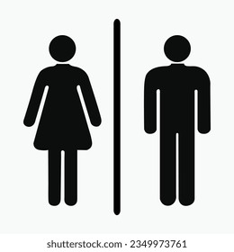 Girls and boys restroom sign. men and women restroom icon. toilet icon sign symbol. vector illustration.