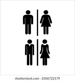 Girls and boys restroom sign. men and women restroom icon. toilet icon sign symbol. vector illustration.