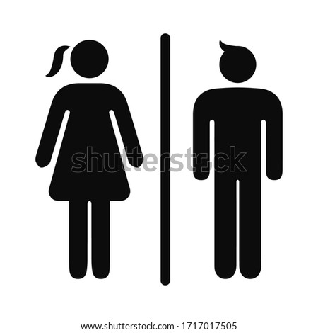 Girls and boys restroom sign. men and women restroom icon. toilet icon sign symbol. vector illustration.