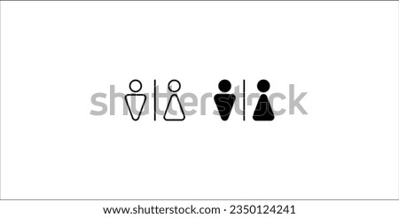 Girls and boys restroom sign. men and women restroom icon set. toilet icon sign symbol. vector illustration.