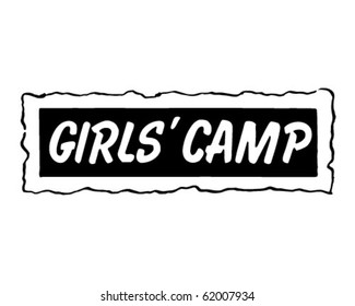 Girl's Camp - Ad Header - Retro Clipart