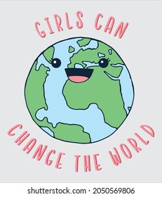 GIRLS CAN CHANGE THE WORLD GRAPHIC