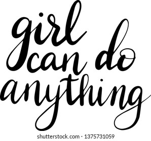 Girls can do anything decoration for T-shirt