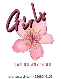 Girls can do anything slogan vector illustration for t-shirt and other uses