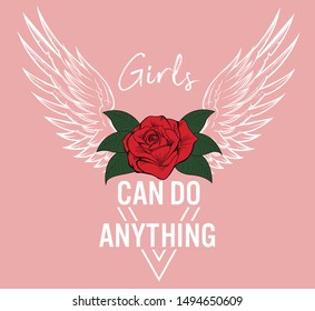 GIRLS CAN DO ANYTHING TYPOGRAPHY