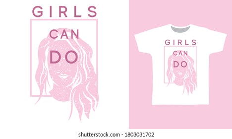 Girls can do typography vector illustration ready for print on tees.