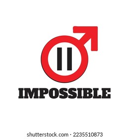 Girls can't take a pause - Impossible - Red and Black icon or signs