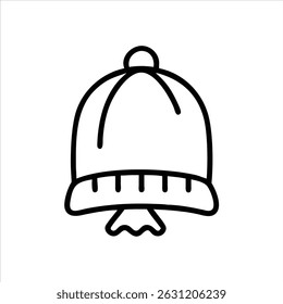 Girls cap object icon modern art design black and white with bold outline 