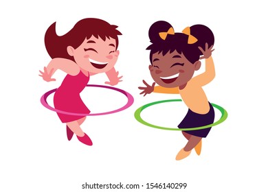 Girls cartoons design, Kid childhood little people lifestyle and person theme Vector illustration