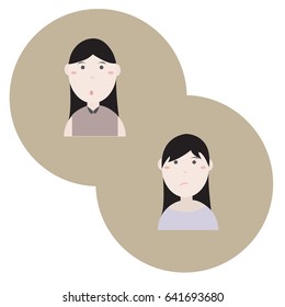 Girls character flat design.  