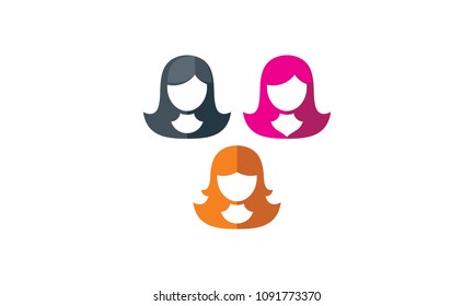 girls character vector logo