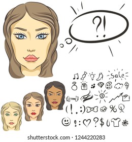 Girls and characters.