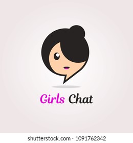 girls chat logo icon template