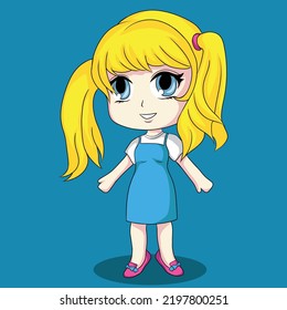 girls chibi character with blonde hair