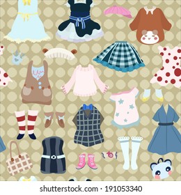 Girls clothes - seamless pattern