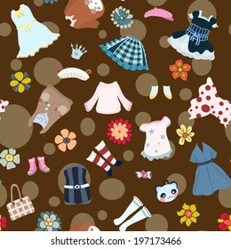Girls clothes seamless pattern